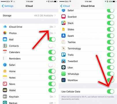 Disable Cellular Data for iCloud