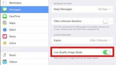 Send Low Quality Images in iMessage