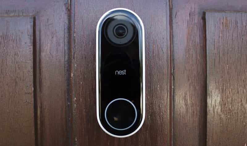 Nest Hello on wooden door