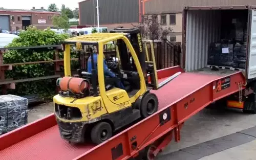 A ramp for a small forklift