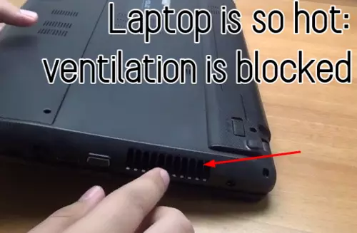 Laptop is very hot: ventilation is blocked