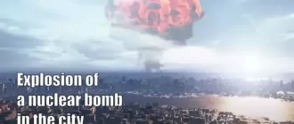 Explosion of a nuclear bomb in the city
