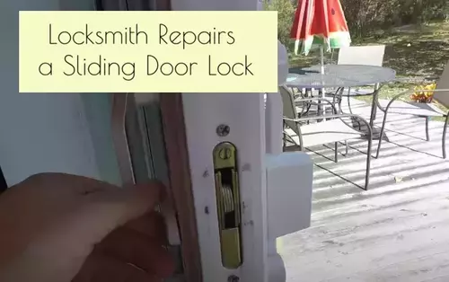 Locksmith Repairs a Sliding Door Lock