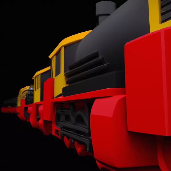 3d animation model of a train